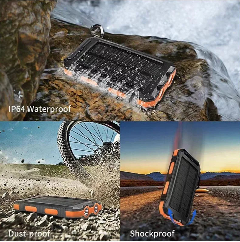 Dean | Pro Solcellsdriven Powerbank med Inbyggd Ficklampa