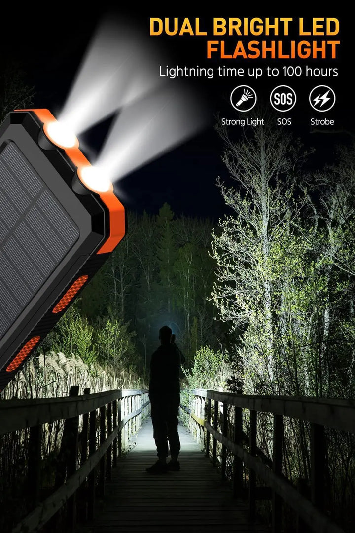 Dean | Pro Solcellsdriven Powerbank med Inbyggd Ficklampa
