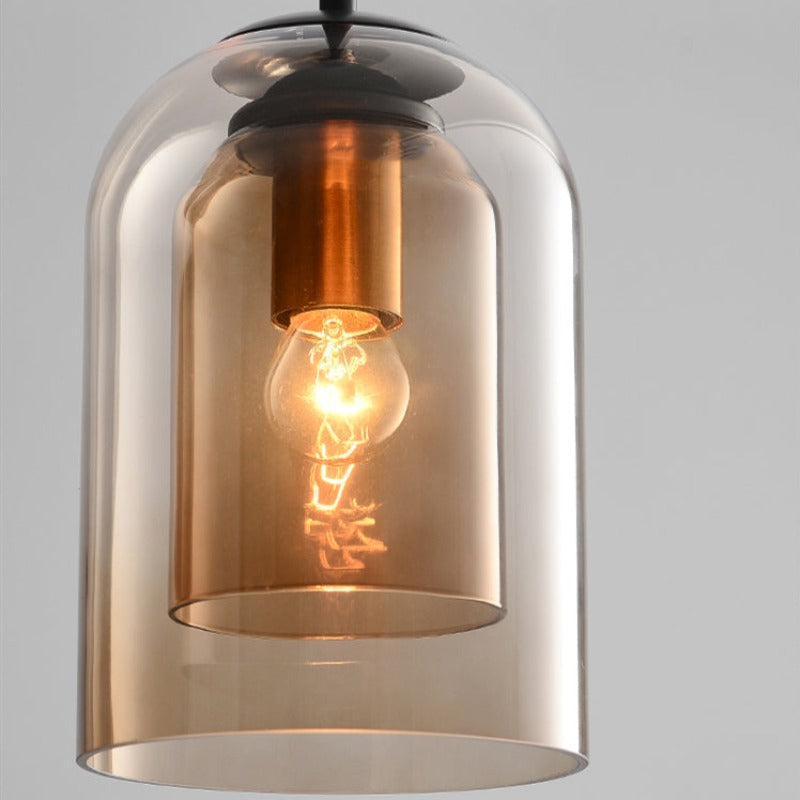 Mitt-Århundradet Hängsmycke Lampa | Dubbel Glasskärm