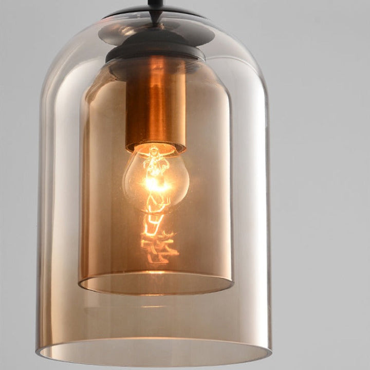 Mitt-Århundradet Hängsmycke Lampa | Dubbel Glasskärm