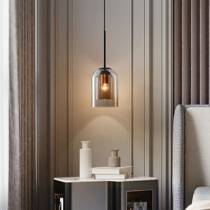 Mitt-Århundradet Hängsmycke Lampa | Dubbel Glasskärm