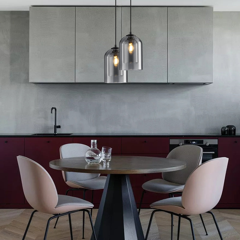 Mitt-Århundradet Hängsmycke Lampa | Dubbel Glasskärm