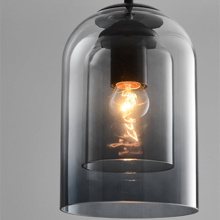 Mitt-Århundradet Hängsmycke Lampa | Dubbel Glasskärm