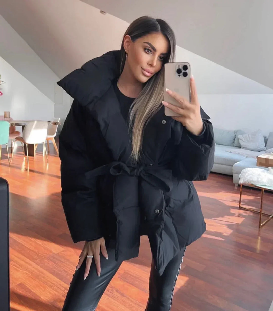 Eleganta Dam Quiltad Pufferjacka