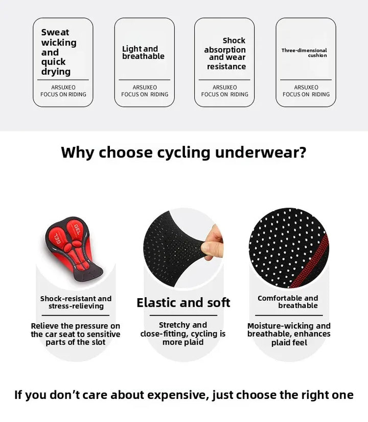 Andningsbara Cykelshorts med Stötdämpande Vaddering