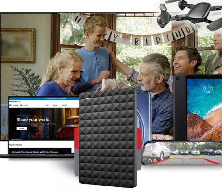 Extern Hårddisk 1TB | Slimmad Bärbar USB 3.0 Enhet